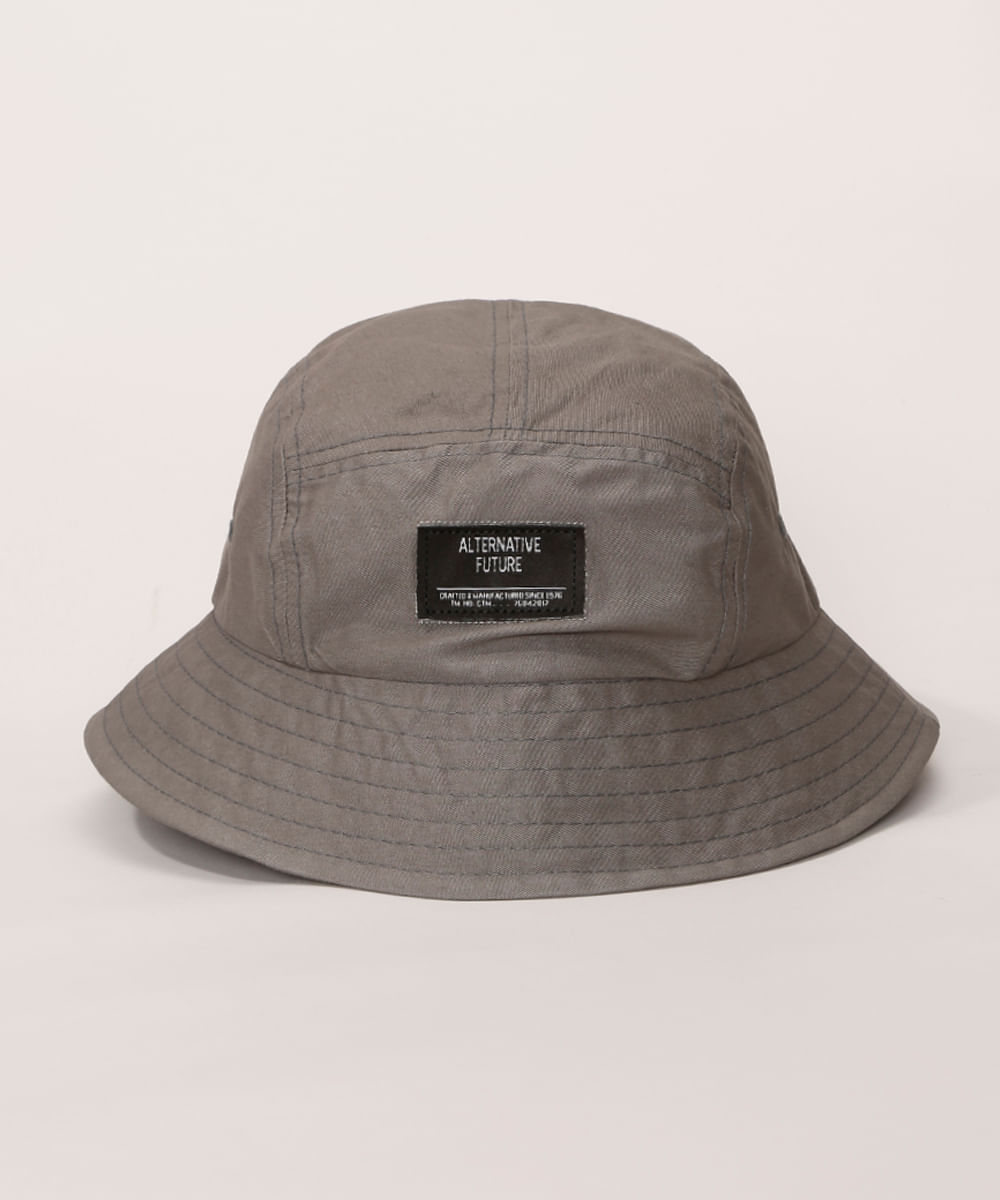 <em>Bucket hat</em> masculino ajustável cinza, da C&A